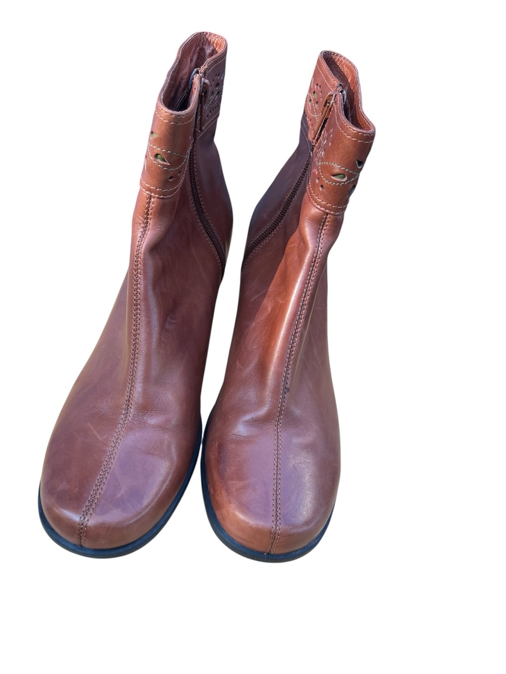 Clarks Brown Leather Side-Zip Ankle Boots